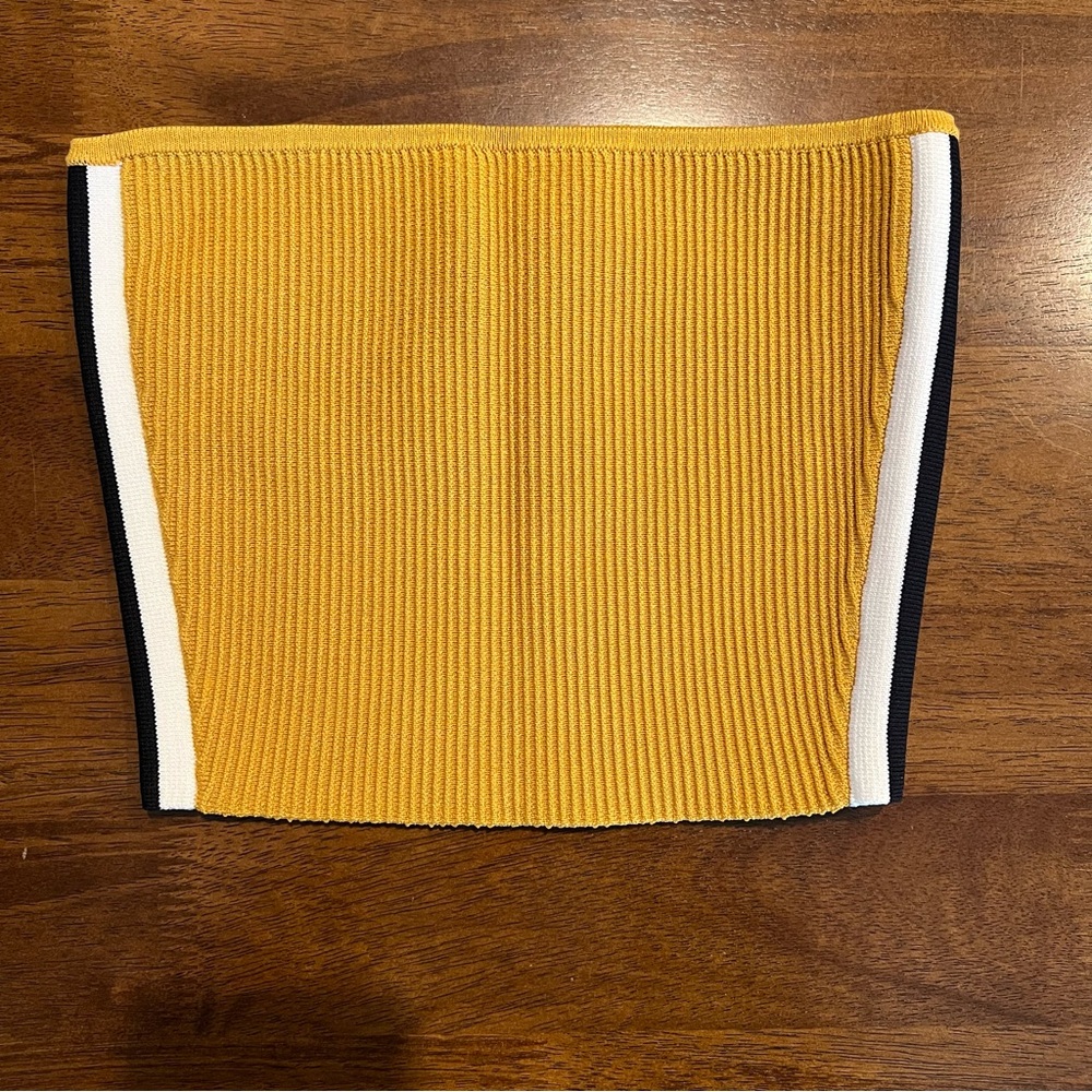 ARITZIA | Babaton Sculpt Ribbed Knit Tube Top in Mustard